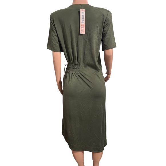 NWT BADGLEY MISCHKA Women’s Olive Midi Dress - Picture 5 of 14